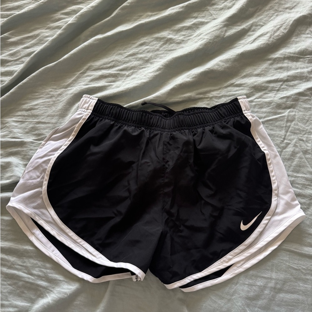 Nike Women's Black and White Athletic Shorts